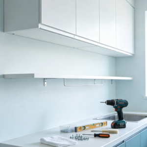 Kitchen Overhead Cabinet and Shelf Installation Plan